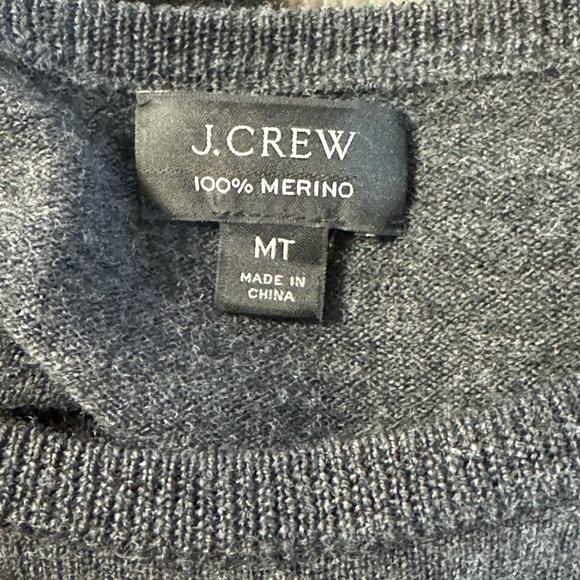 J. Crew 100% Merino Wool Charcoal Gray Sweater. Men’s Size Medium Tall. - Picture 2 of 6